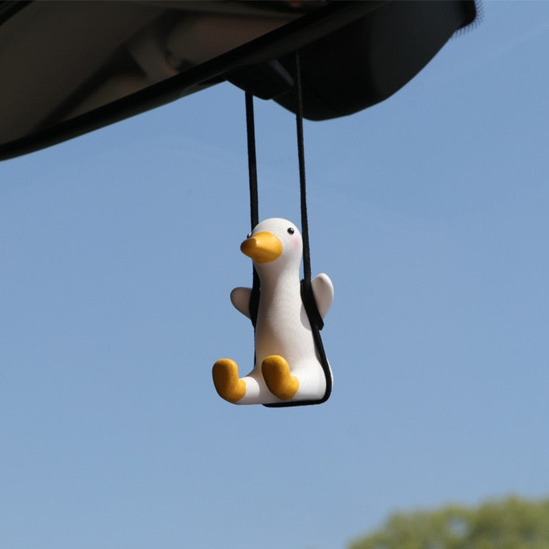 Swinging Duck on a Swing Car Pendant